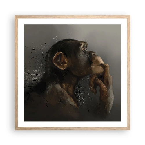 Poster in einem Rahmen aus heller Eiche - Sicherlich ein Denker - 60x60 cm