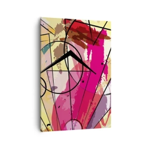 Bild auf Leinwand - Leinwandbild - Abstraktion mit Linien und geometrischen Formen - 70x100cm - Explosion - Moderne Wanddekoration für Wohnzimmer und Schlafzimmer ARTTOR