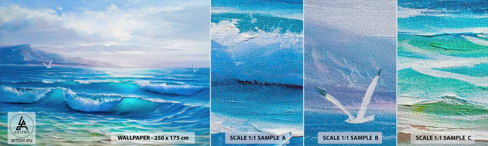 Fototapeten Muster Premium Canvas - Es bringt Erleichterung - Abstraktion, Meer, Grafik - 100x30 cm