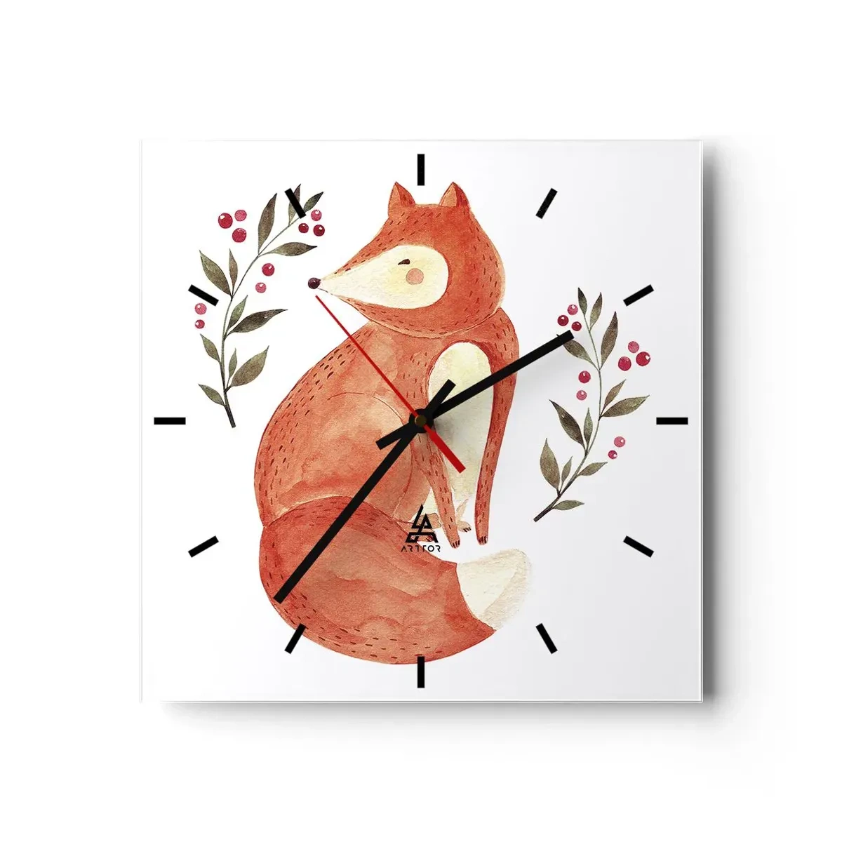 Wanduhr - Glasuhr - Kleine Rothaarige - 40x40 cm