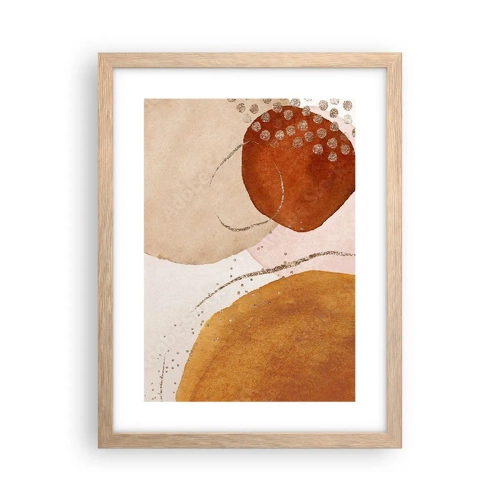 Poster in einem Rahmen aus heller Eiche - Rundheit und Bewegung - 30x40 cm