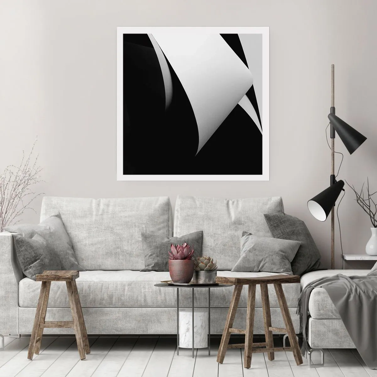 Poster - Lichtflächen aus der Schattentiefe - 60x60 cm