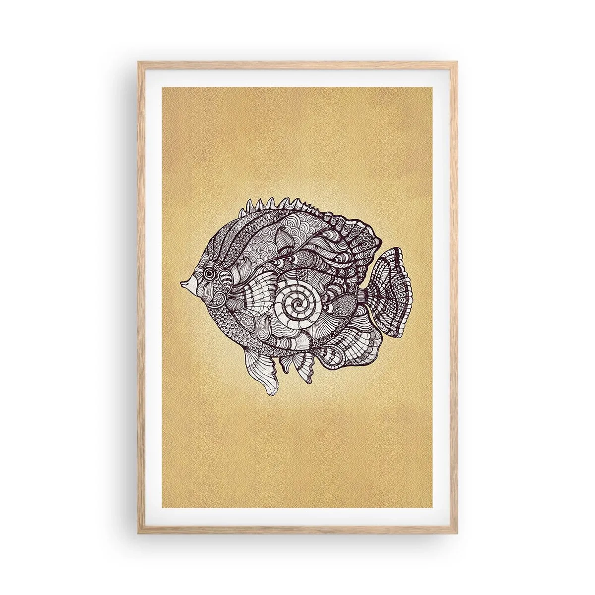 Poster in einem Rahmen aus heller Eiche - Aus dem Ozean der Ornamente - 61x91 cm