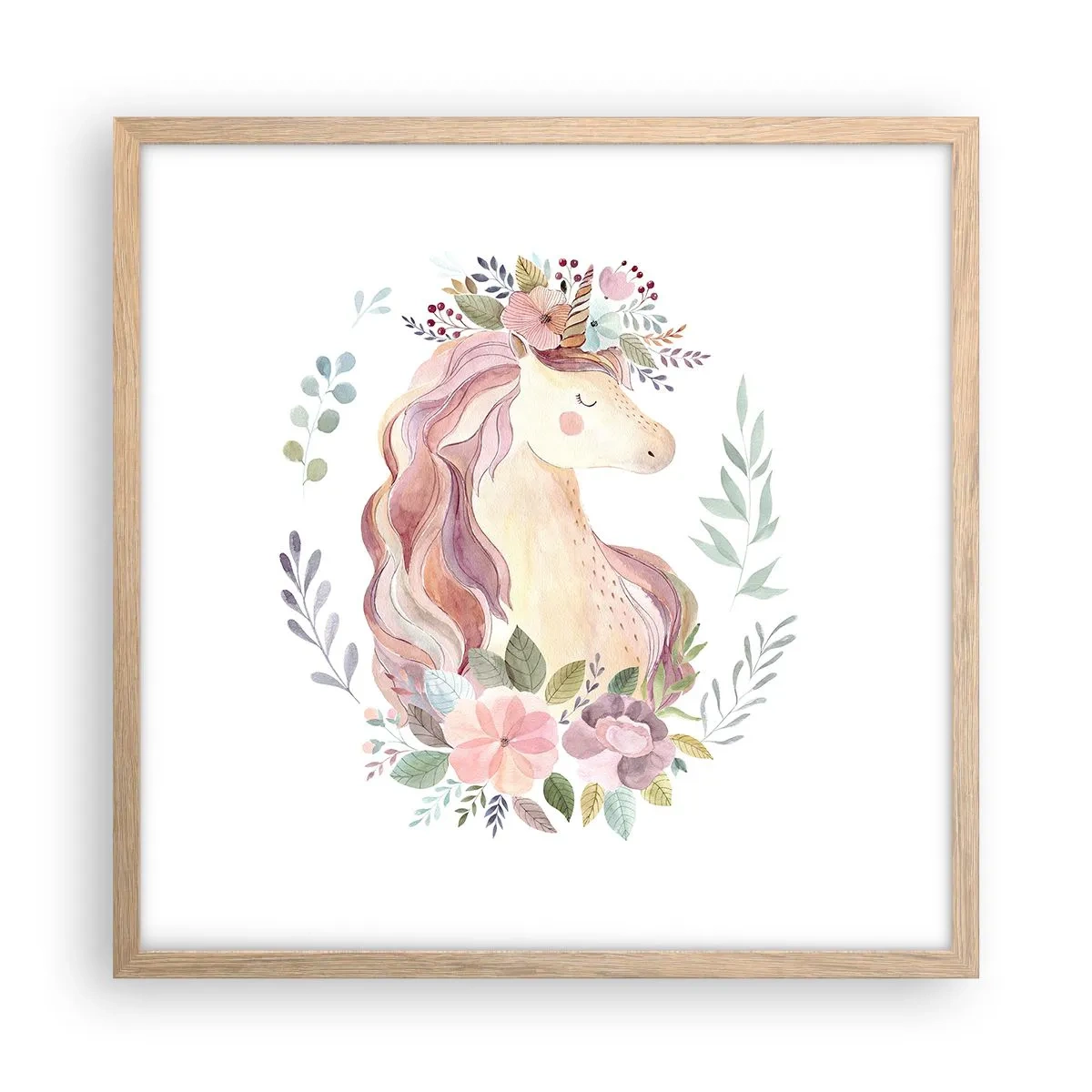 Poster in einem Rahmen aus heller Eiche - Eine Einladung in die Welt der Märchen - 50x50 cm