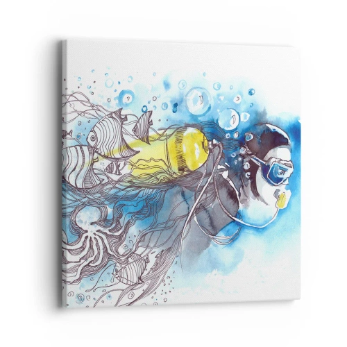 Bild auf Leinwand - Leinwandbild - Tolles Blau - 40x40 cm