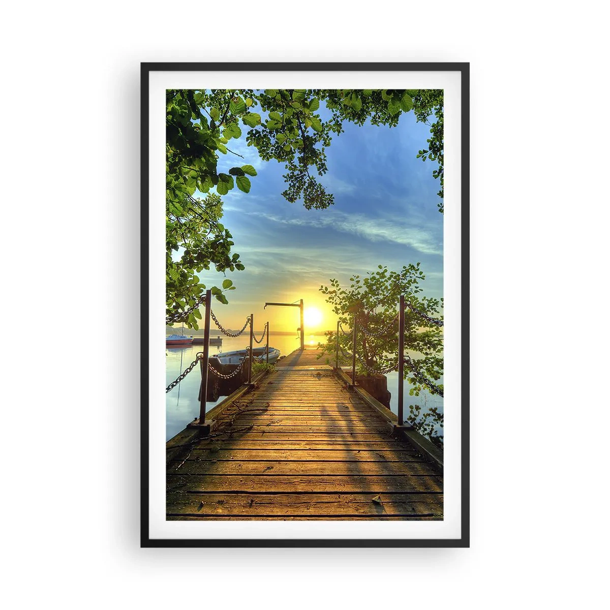 Poster in einem schwarzem Rahmen - Westen auf dem Wasser - 61x91 cm