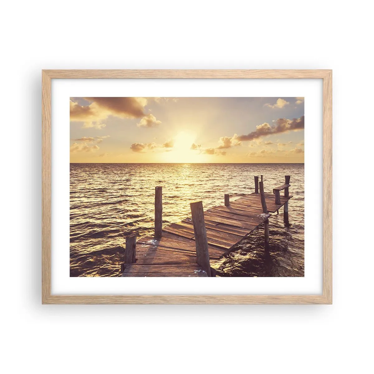 Poster in einem Rahmen aus heller Eiche - Das goldene Land der Sanftmut - 50x40 cm