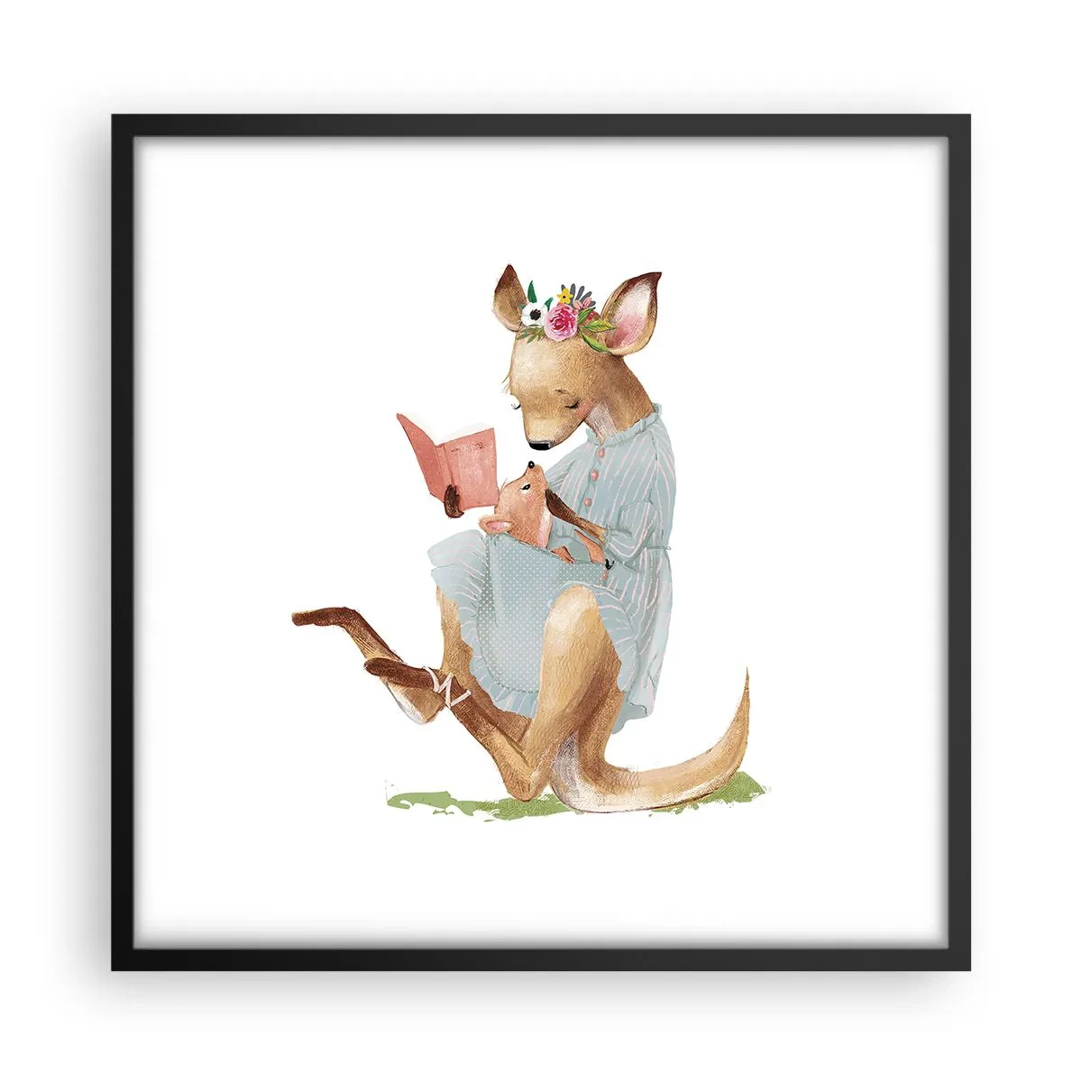 Poster in einem schwarzem Rahmen - Lies mir vor Mama - 50x50 cm
