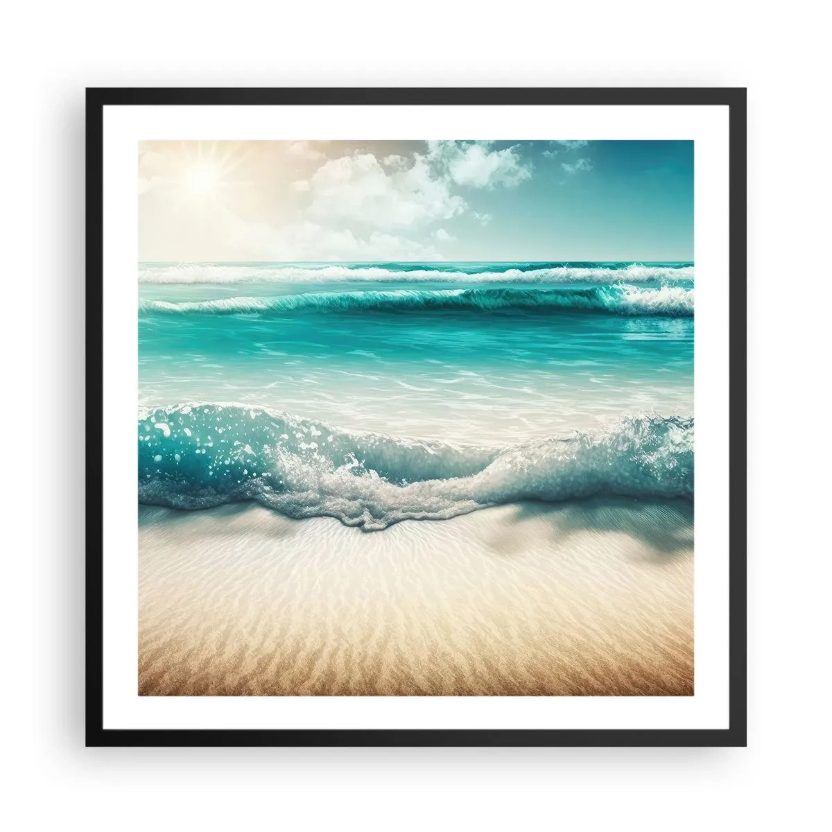Poster in einem schwarzem Rahmen - Frieden des Ozeans - 60x60 cm