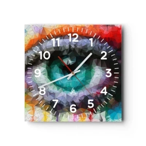 Wanduhr - Glasuhr - Kristallines Leuchten der Augen - 30x30 cm
