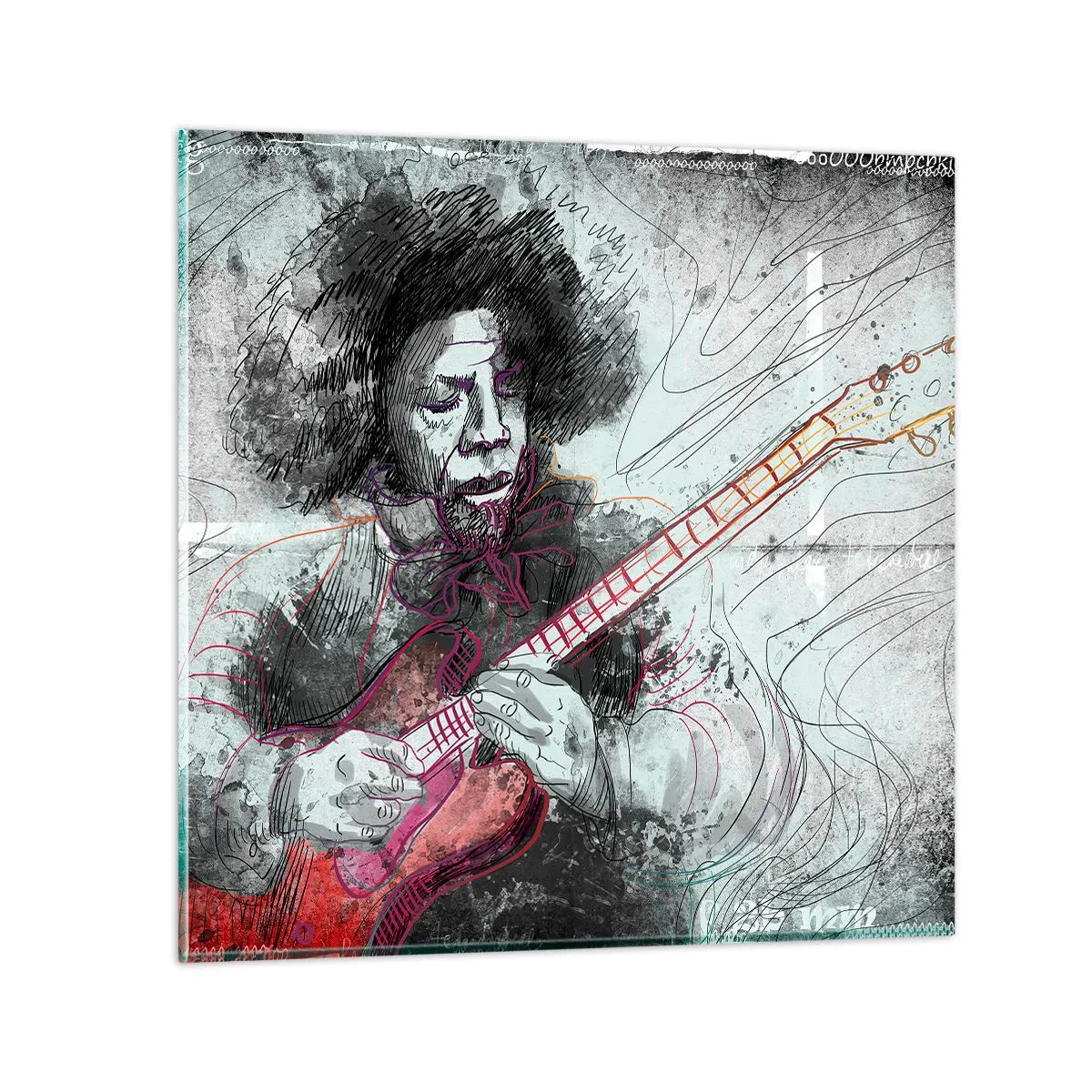 Glasbild - Bild auf glas - Auf den Wellen der Musik - 30x30 cm