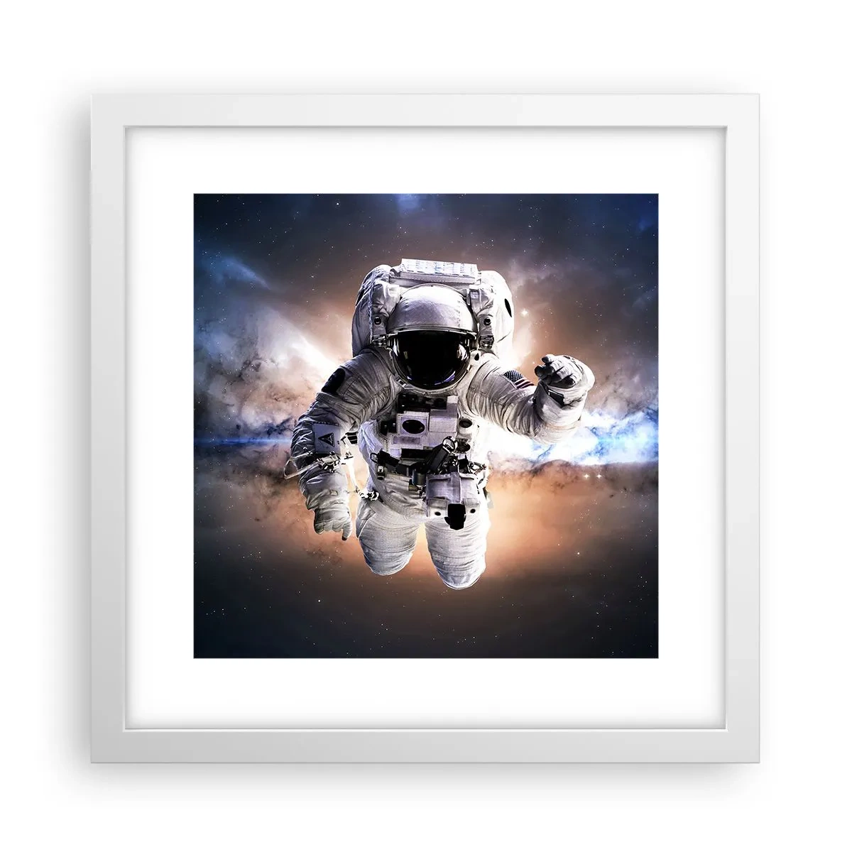 Poster in einem weißen Rahmen - Grüße aus dem Weltall - 30x30 cm