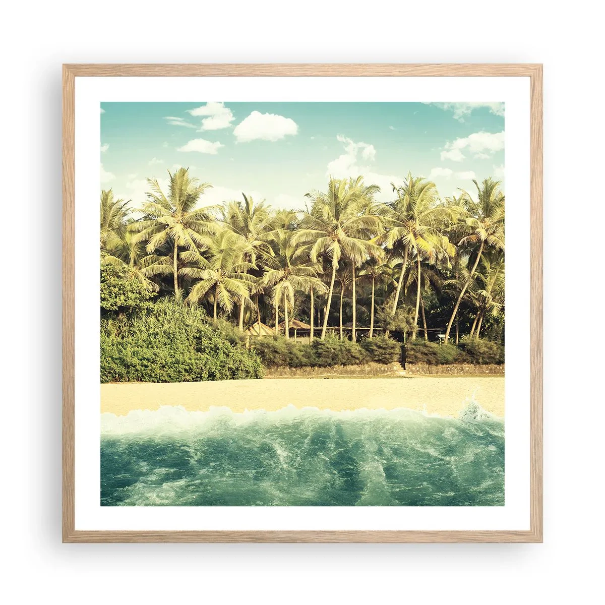 Poster in einem Rahmen aus heller Eiche - Wie wäre es hier? - 60x60 cm