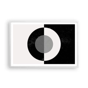 Poster in einem weißen Rahmen - Harmonie in Schwarz und Weiß - 91x61 cm