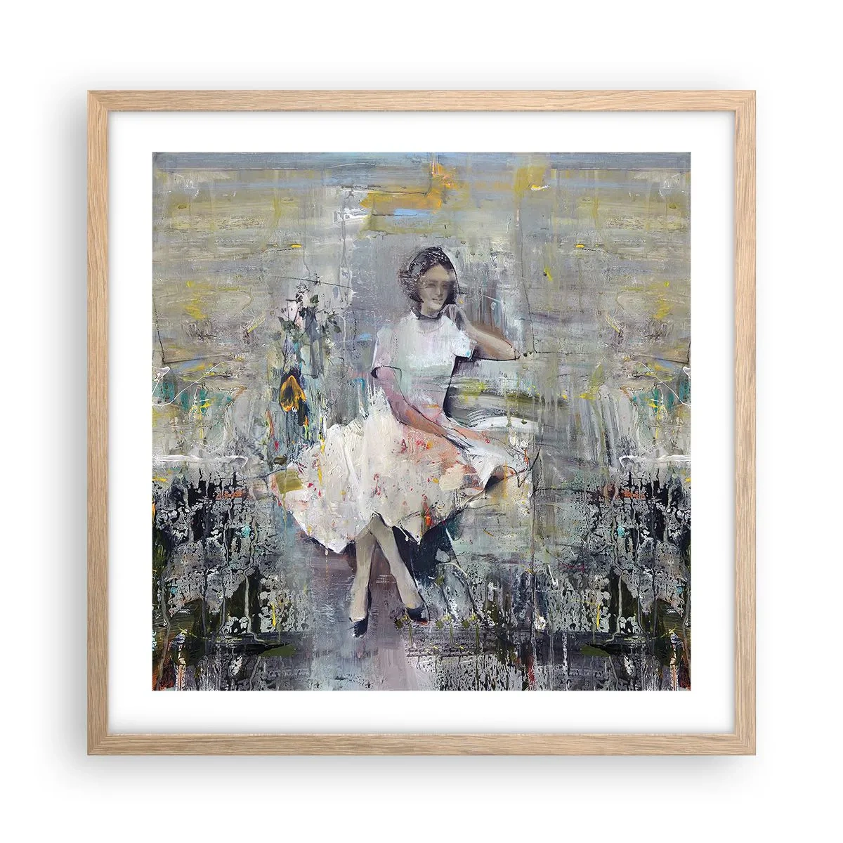 Poster in einem Rahmen aus heller Eiche - Klassisch und modern - 50x50 cm