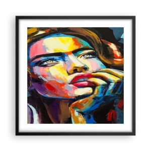 Poster in einem schwarzem Rahmen - Träume fliegen am Himmel wie Vögel - 50x50 cm