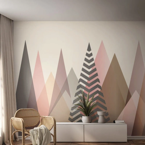 Fototapete Standard Eco - Pyramidale Aussicht - Abstraktion, Stück, Dreiecke - 450x315 cm