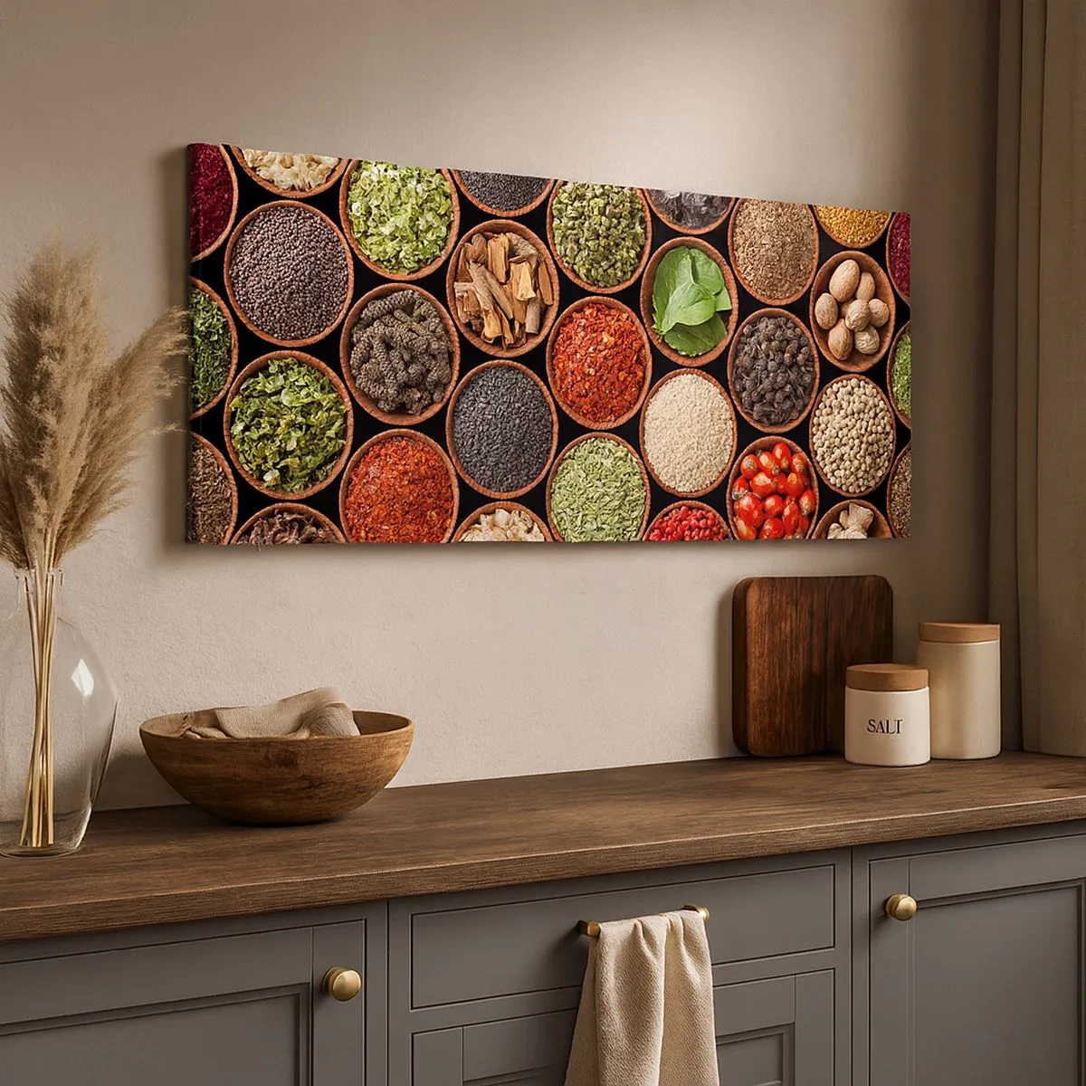 Bild auf Leinwand - Leinwandbild - Alle Aromen der Welt - 100x40 cm