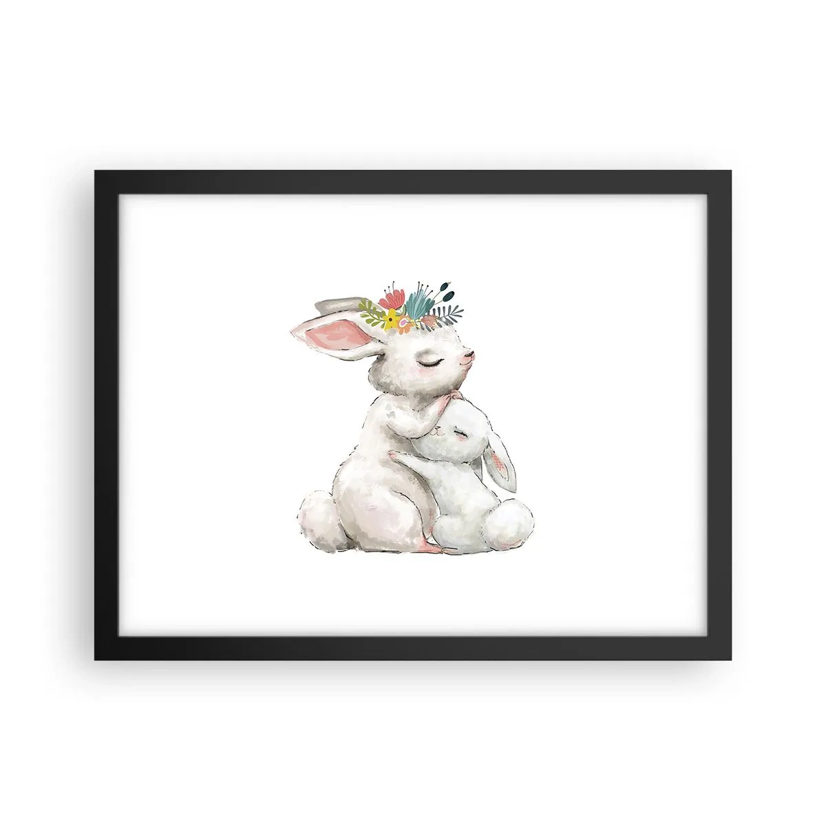 Poster in einem schwarzem Rahmen - Bei Mama ist's am schönsten - 40x30 cm