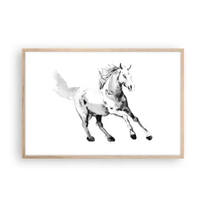 Poster in einem Rahmen aus heller Eiche - Ungezähmte Seele - 91x61 cm