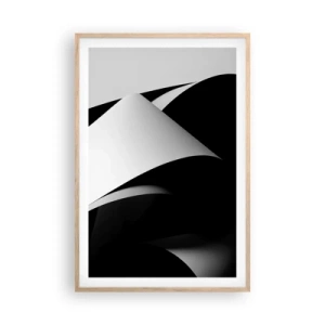 Poster in einem Rahmen aus heller Eiche - Lichtflächen aus der Schattentiefe - 61x91 cm