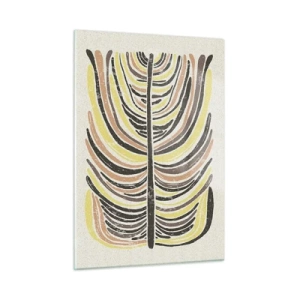 Glasbild - Bild auf glas - Organische Abstraktion in warmen Erdtönen auf hellem Hintergrund - 50x70cm - Abstraktion voller Leben - Moderne Wanddekoration für Wohnzimmer und Schlafzimmer ARTTOR