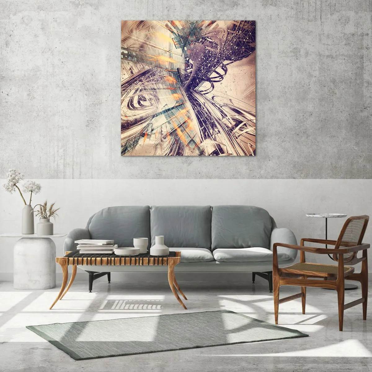 Glasbild - Bild auf glas - In großer Eile - 70x70 cm