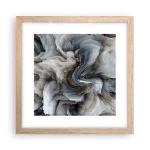 Poster in einem Rahmen aus heller Eiche - Stein und Blume - 30x30 cm