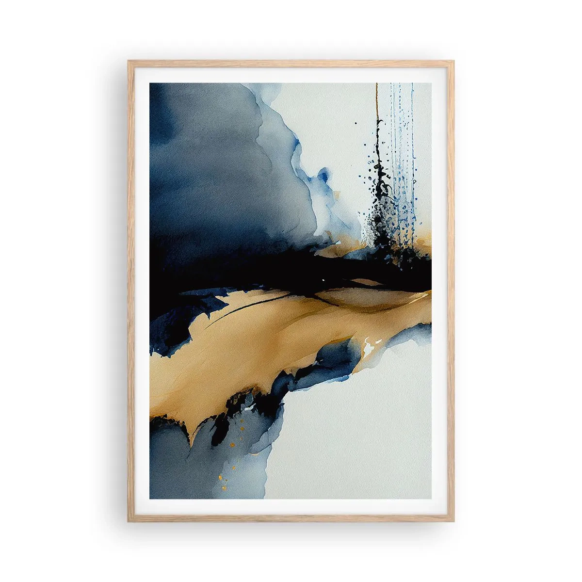 Poster in einem Rahmen aus heller Eiche - Hinter dem Vorhang - 70x100 cm