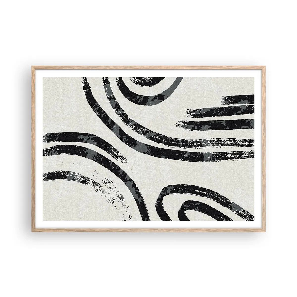 Poster in einem Rahmen aus heller Eiche - Bei Hälfte angehalten - 100x70 cm