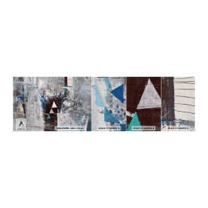 Fototapeten Muster Premium Canvas - Überschreibende Reihenfolge der Dreiecke - Abstraktion, Stück, Modernes Muster - 100x30 cm