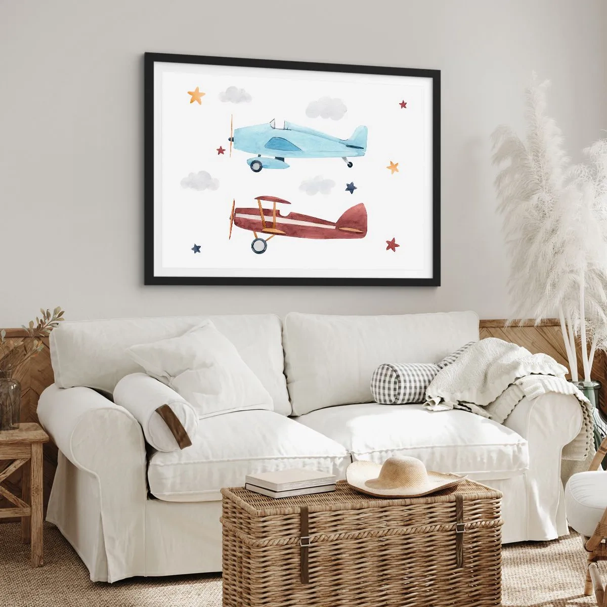 Poster in einem schwarzem Rahmen - Wir warten, Herr Pilot! - 50x40 cm