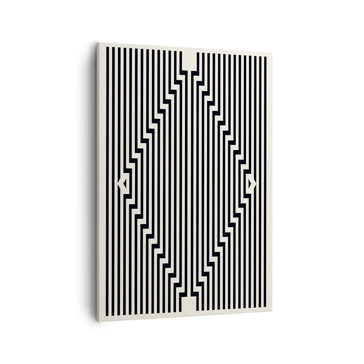 Bild auf Leinwand - Leinwandbild - Schwarze und weiße Linien erzeugen einen geometrischen Illusionseffekt - 50x70cm - Geometrische Illusion - Moderne Wanddekoration für Wohnzimmer und Schlafzimmer ARTTOR