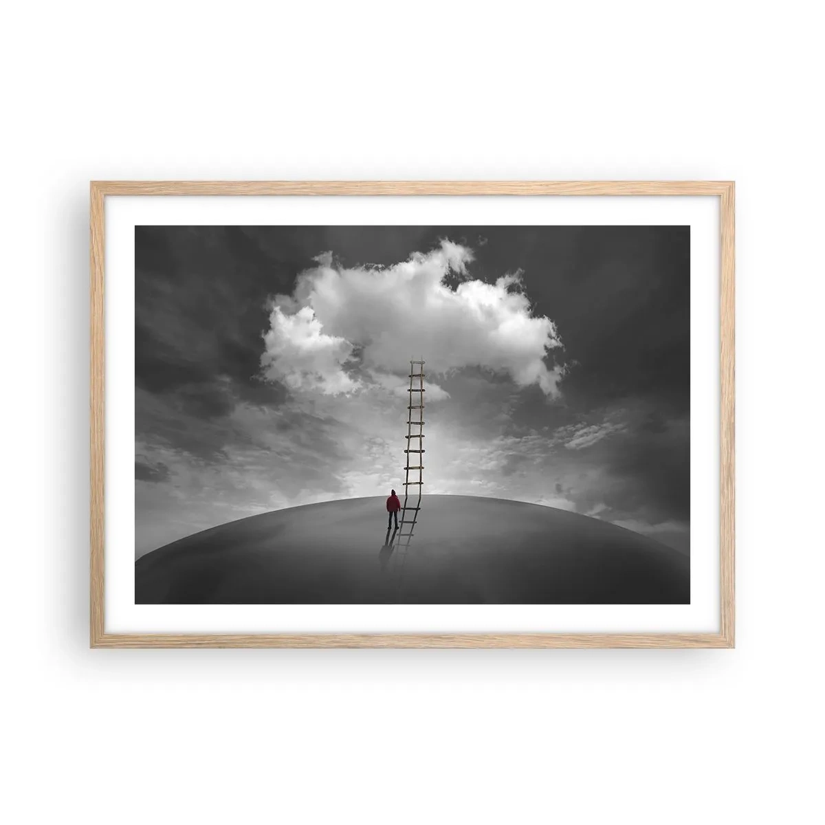 Poster in einem Rahmen aus heller Eiche - Alles ist möglich - 70x50 cm