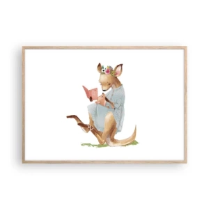 Poster in einem Rahmen aus heller Eiche - Lies mir vor Mama - 100x70 cm