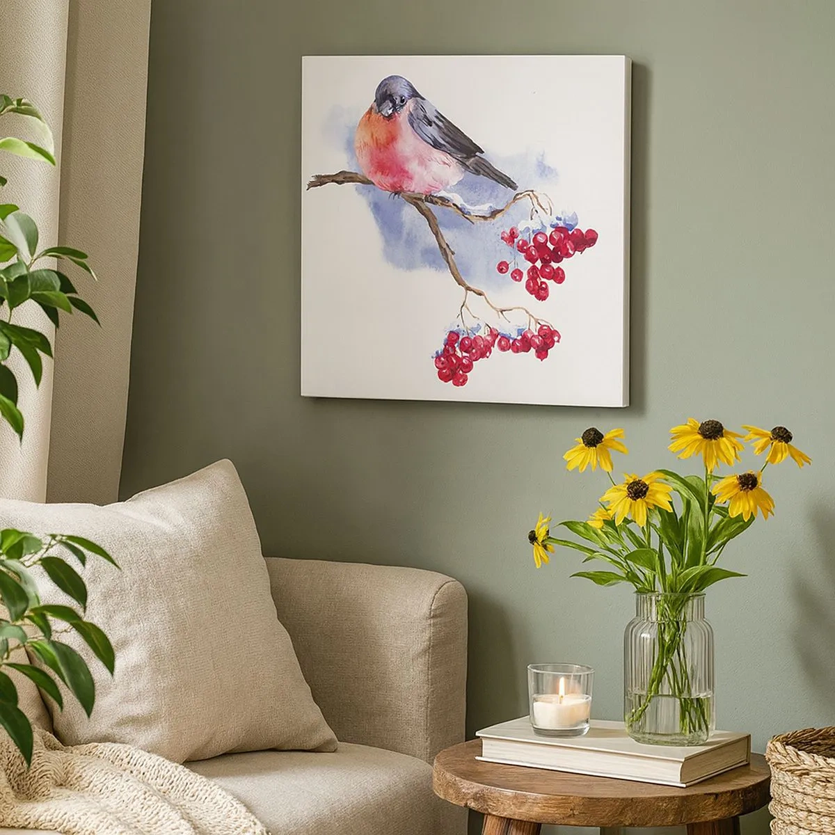 Bild auf Leinwand - Leinwandbild - Winter in Farbe - 30x30 cm