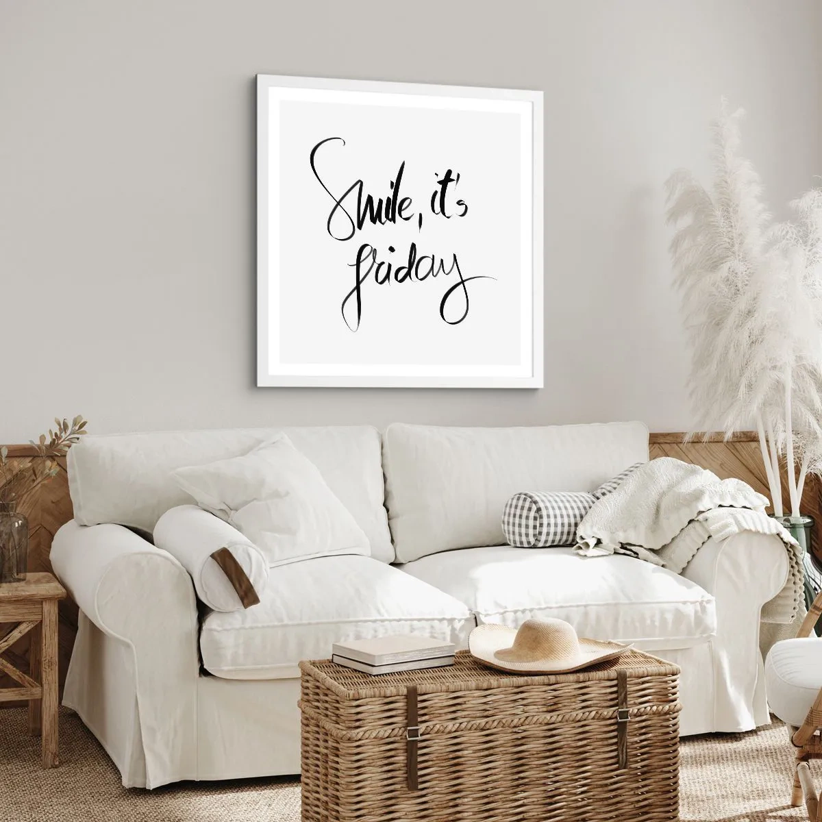 Poster in einem weißen Rahmen - Echte Freude - 30x30 cm