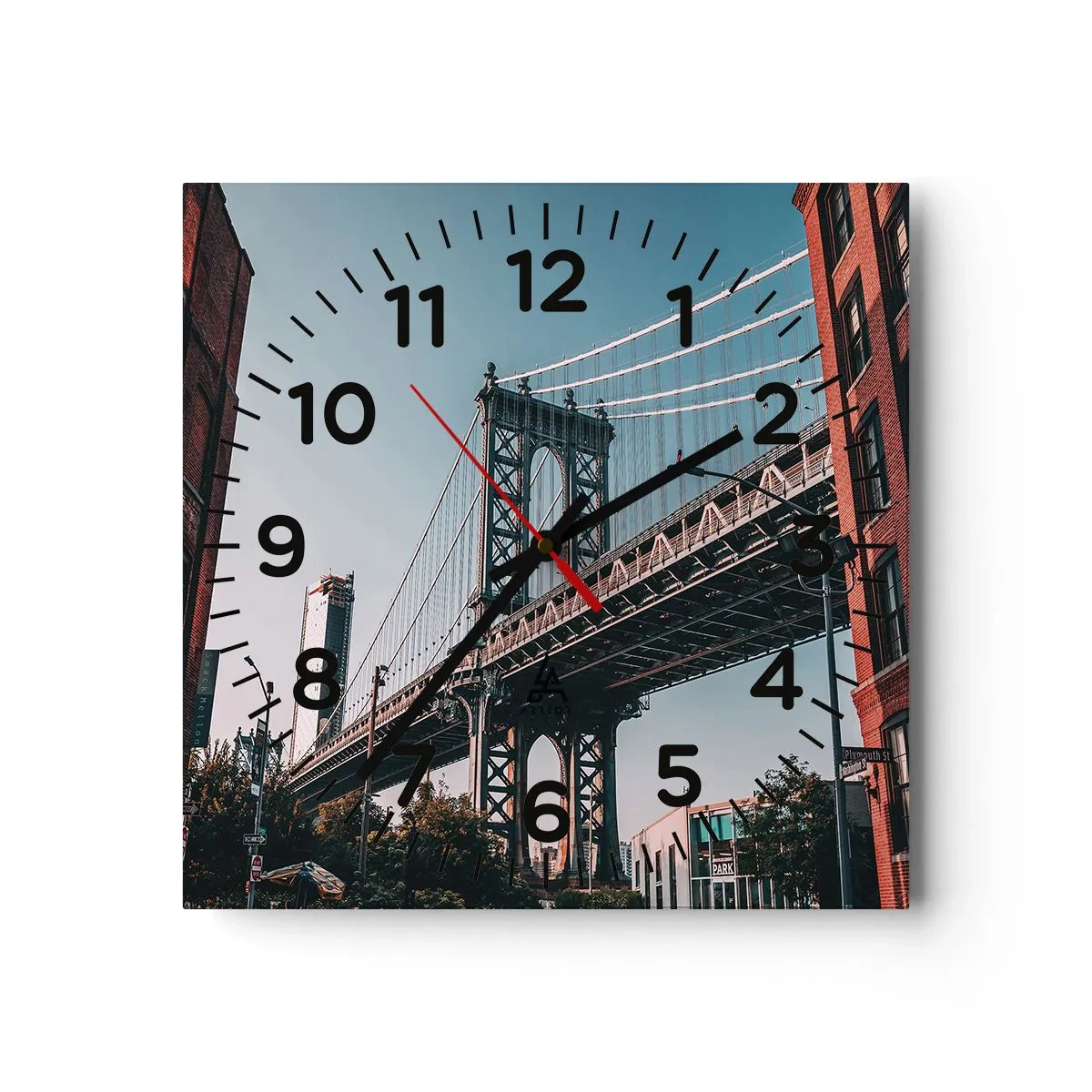 Wanduhr - Glasuhr - Über den Wellen der Stadt - 40x40 cm