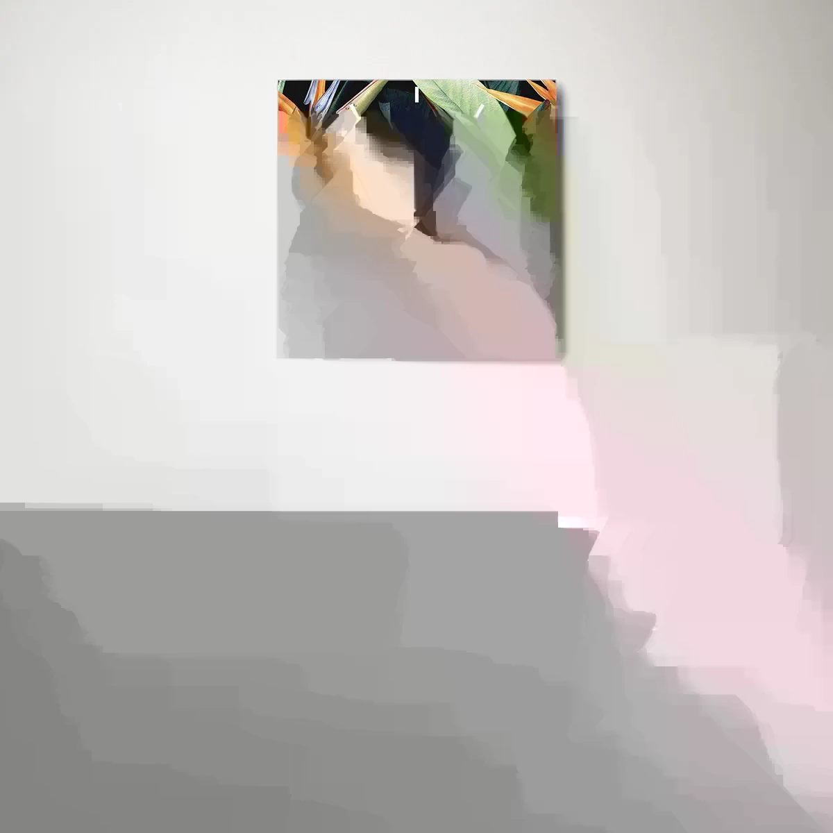 Wanduhr - Glasuhr - Flammende Blumen der Tropen - 30x30 cm