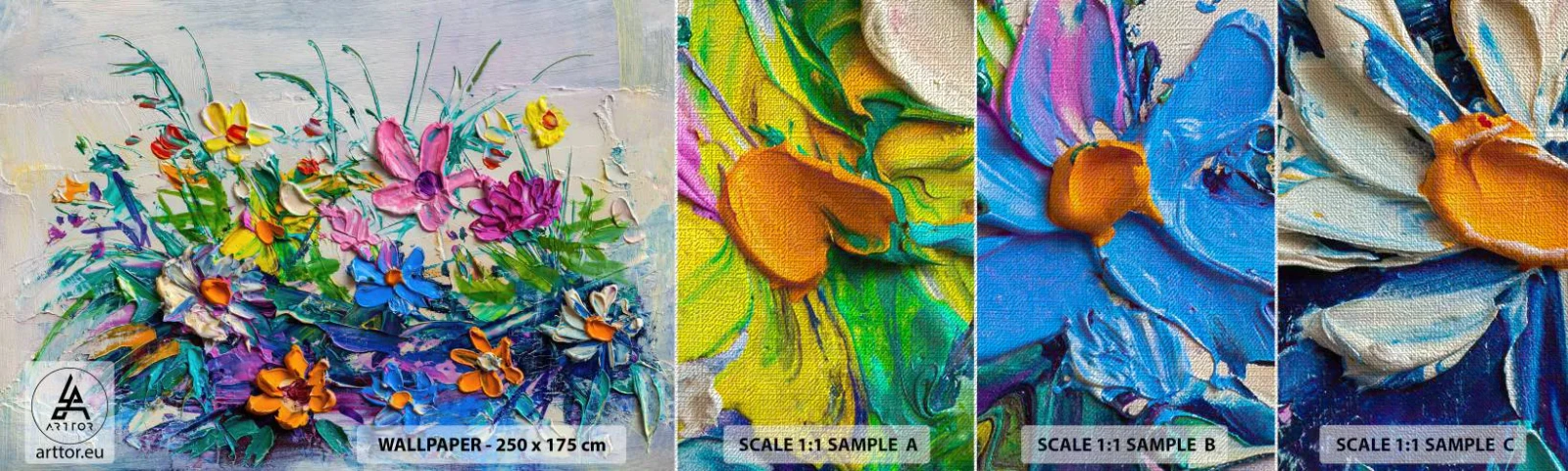 Fototapeten Muster Premium Canvas - Überhaupt kein Stillleben - Blumen, Blumenstrauß, Garten - 100x30 cm