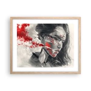 Poster in einem Rahmen aus heller Eiche - Im Dunst der Absurdität - 50x40 cm