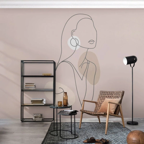 Selbstklebende Fototapete Deluxe Sticker - Mädchenhafte Ikone - Abstraktion, Frau, Grafik - 300x210 cm