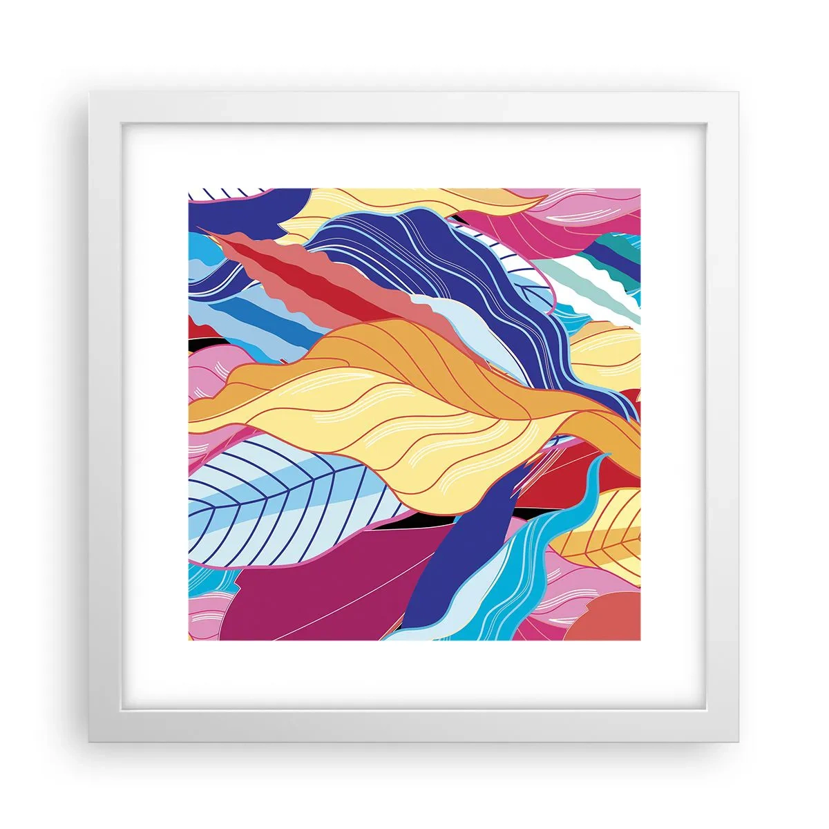 Poster in einem weißen Rahmen - Buntes Durcheinander - 30x30 cm