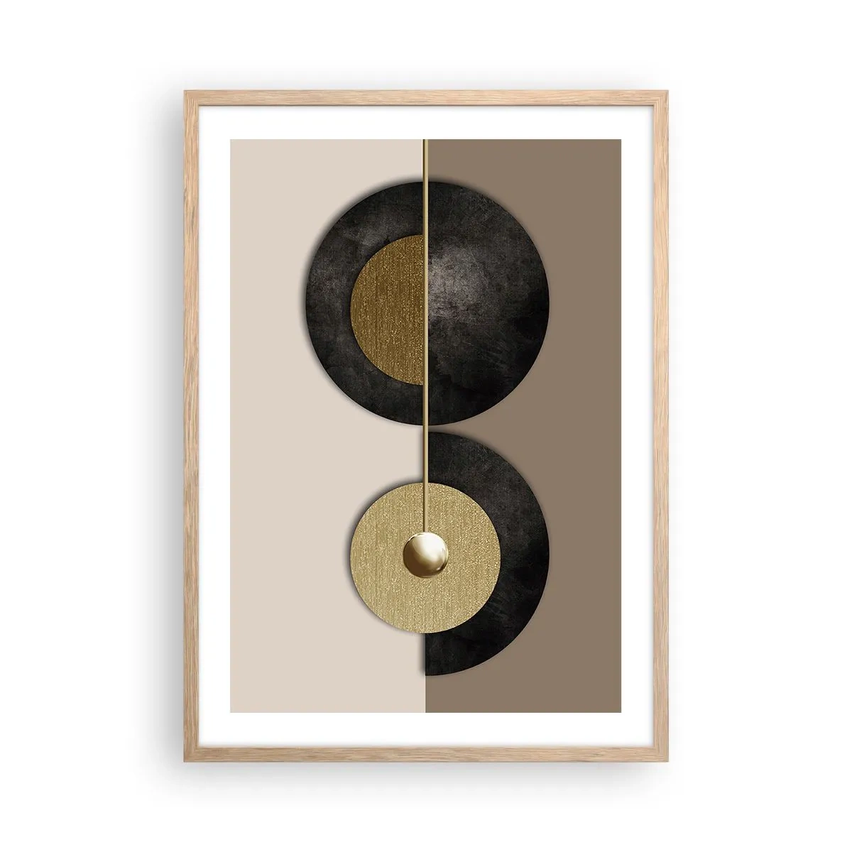 Poster in einem Rahmen aus heller Eiche - Variationen rund um den Kreis - 50x70 cm