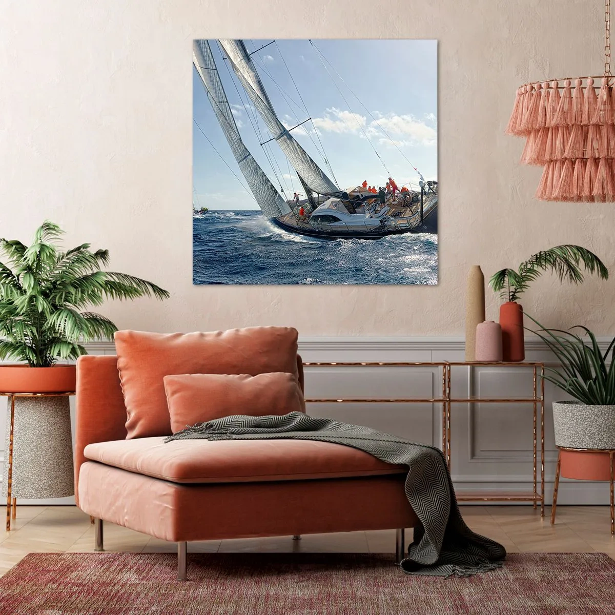 Bild auf Leinwand - Leinwandbild - Lass den Besseren sich durchsetzen - 50x50 cm