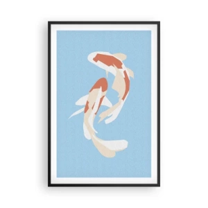 Poster in einem schwarzem Rahmen - Spontanes Synchronschwimmen - 61x91 cm