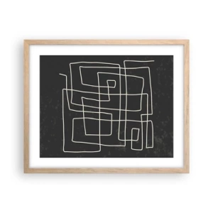 Poster in einem Rahmen aus heller Eiche - Nicht so einfach - 50x40 cm