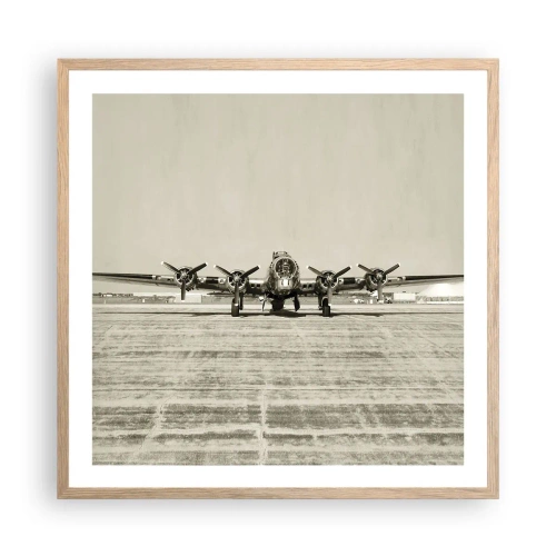 Poster in einem Rahmen aus heller Eiche - Wie immer bereit - 60x60 cm