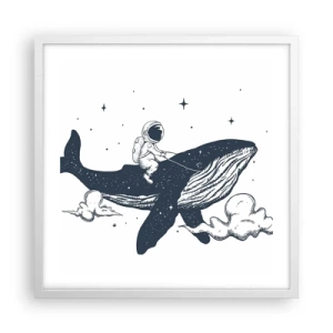 Poster in einem weißen Rahmen - Weltraumabenteuer - 50x50 cm