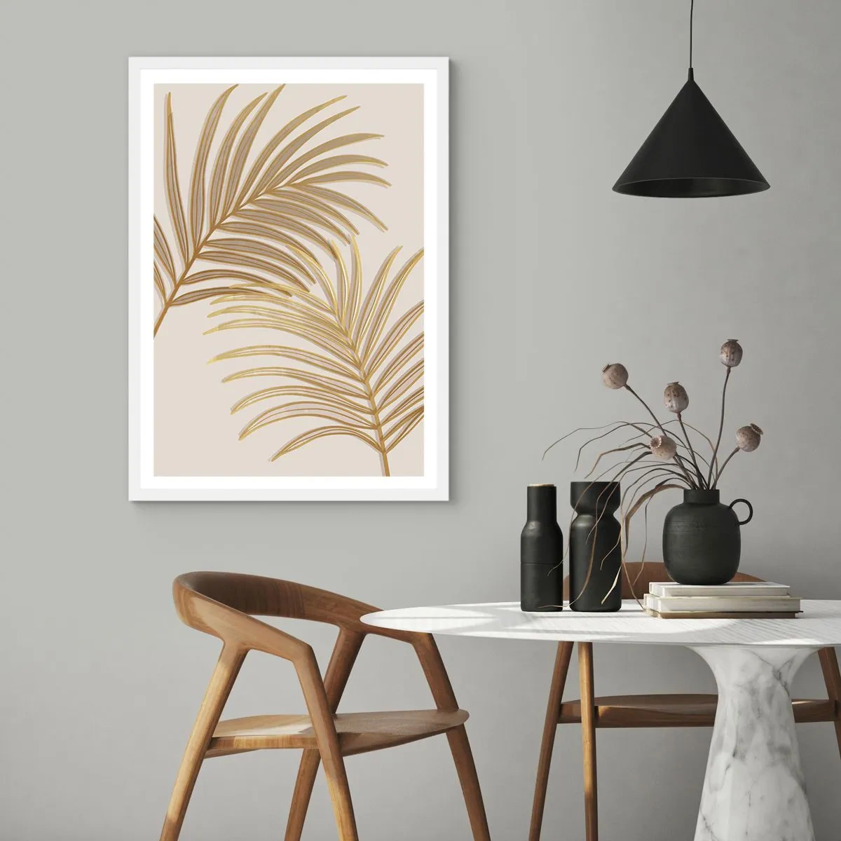 Poster in einem weißen Rahmen - Goldene Palme! - 61x91 cm